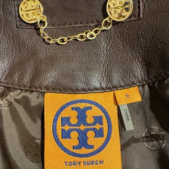 Tory Burch Dark Brown Leather Jacket - Picture 2 of 11